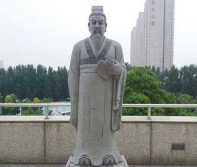 商鞅博鱼网页版-公园广场摆放砂岩先秦法家代表人物商鞅石雕