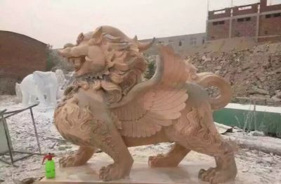 户外广场大型神兽景观石雕黄蜡石貔貅博鱼网页版