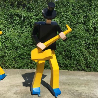 吹萨克斯的几何木头人