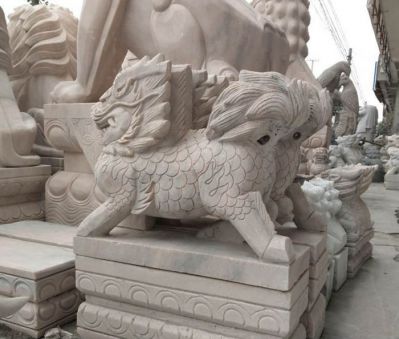 庭院寺庙大理石石雕神兽麒麟博鱼网页版