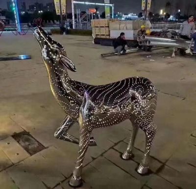 不锈钢创意户外园林景观抽象梅花鹿博鱼网页版