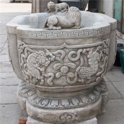 仿古做旧大理石浮雕园林大型石槽博鱼网页版