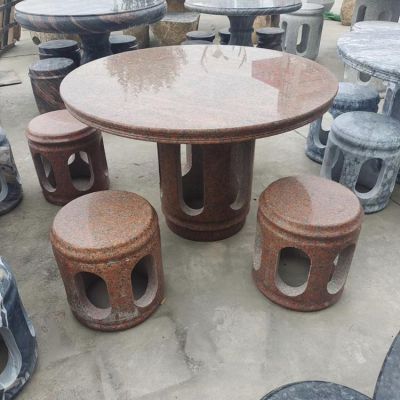 砂石大理石石雕户外园林景观圆形石桌石凳博鱼网页版