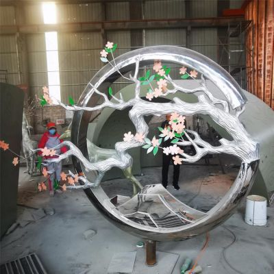 庭院园林装饰不锈钢圆环树枝景观博鱼网页版