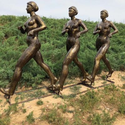 竞走人物塑像，玻璃钢仿铜运动主题人物博鱼网页版