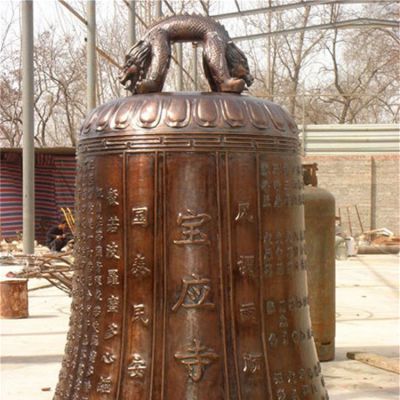 宗教寺庙大型玻璃钢仿铜园林景观铜钟博鱼网页版