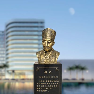 校园公园摆放宋代著名的儿科医家钱乙玻璃钢仿铜头像博鱼网页版