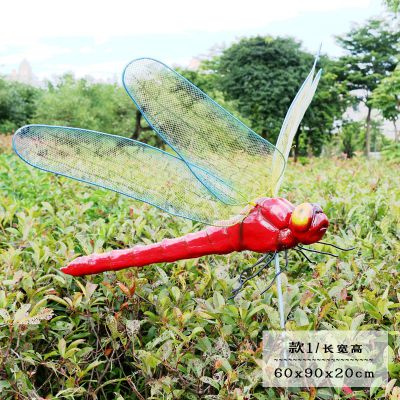 花园广场红色玻璃钢蜻蜓博鱼网页版