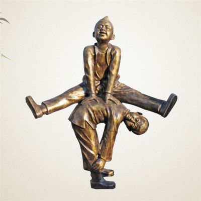 公园玻璃钢仿铜园林玩耍嬉戏的儿童博鱼网页版