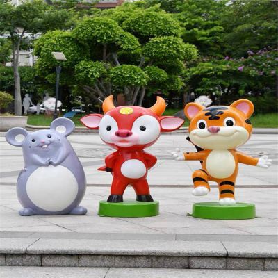 玻璃钢卡通彩绘十二生肖动物博鱼网页版