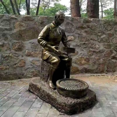 玻璃钢仿铜园林景观人物博鱼网页版