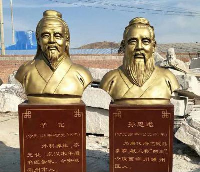 公园医院古代名医孙思邈胸像铜雕