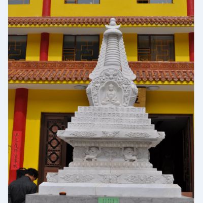 景点寺院户外摆放汉白玉雕刻佛塔博鱼网页版