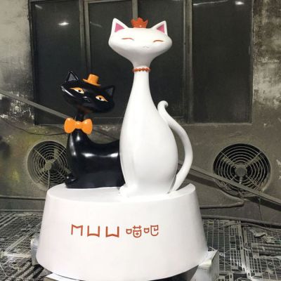 店铺玻璃钢卡通猫咪摆件