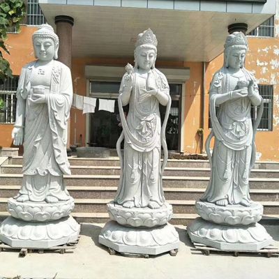 景区寺庙大理石石雕佛像三圣博鱼网页版