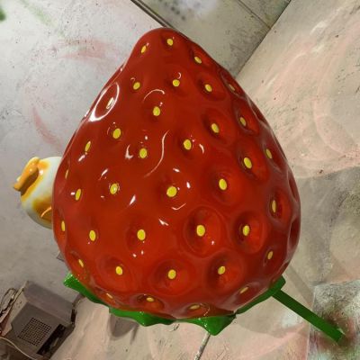 园林广场玻璃钢仿真水果草莓摆件