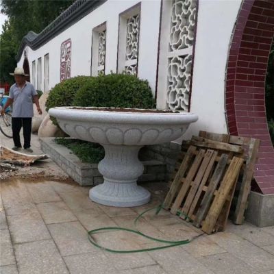 别墅小区黄岗岩大理石石雕欧式花钵