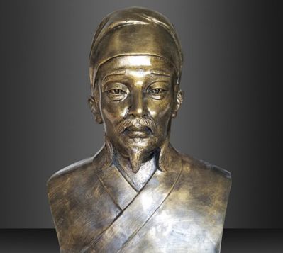 黄铜铸造学校校园历史名人白居易雕像