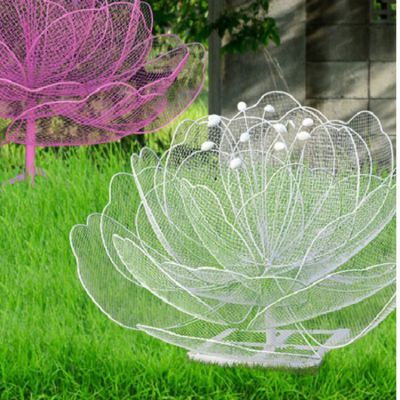 不锈钢金属镂空网格抽象花朵博鱼网页版