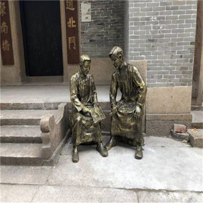 景区公园摆放玻璃钢仿铜人物博鱼网页版