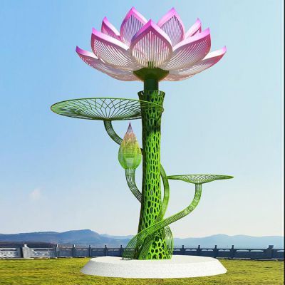 旅游景区不锈钢彩绘莲花荷花博鱼网页版