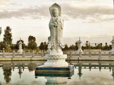 户外景区大型汉白玉石雕观音博鱼网页版