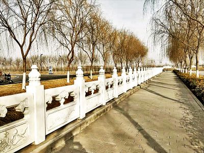公园街道大理石雕花镂空栏杆栏板