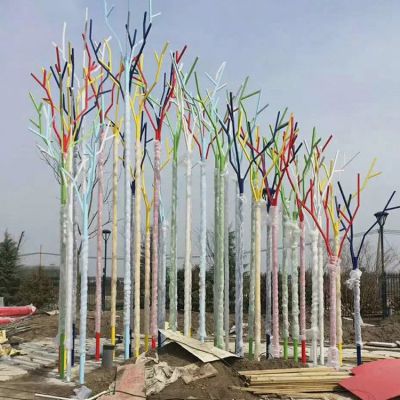 户外园林景观不锈钢抽象树博鱼网页版