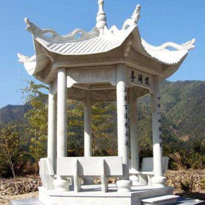 大理石石雕户外园林景观休息凉亭博鱼网页版