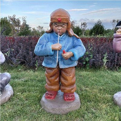 玻璃钢小孩子，吹泡泡的小娃娃