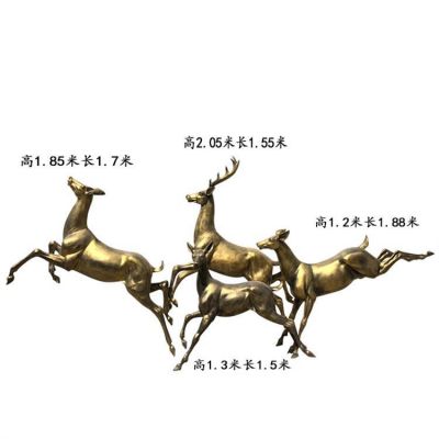 园林景区跳跃的铜雕铜鹿博鱼网页版