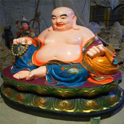 大型户外寺庙玻璃钢彩绘坐着的弥勒佛博鱼网页版