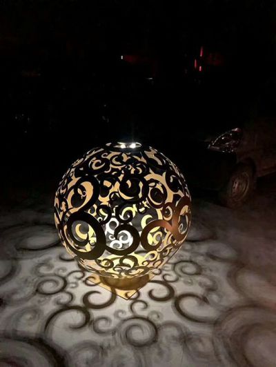 园林户外发光不锈钢镂空球博鱼网页版