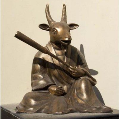 玻璃钢仿铜户外园林十二生肖人身兽相纯手工打造