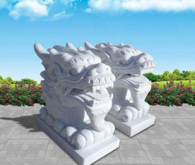 汉白玉喷水龙头公园喷泉石雕