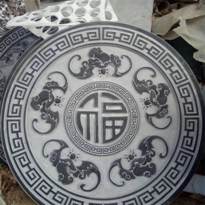 庭院中式晚霞红浮雕壁画 立体石雕影壁