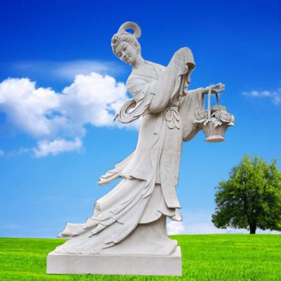 汉白玉雕刻花仙子石雕 景区广场牡丹仙子雕像
