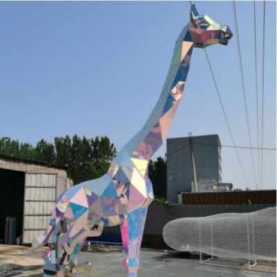 几何不锈钢户外园林景观抽象长颈鹿博鱼网页版