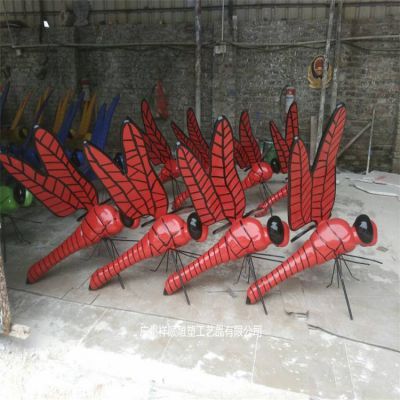 公园装饰玻璃钢昆虫仿真蜻蜓 彩绘蝴蝶博鱼网页版工艺品
