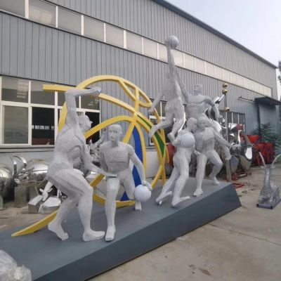 运动主题打篮球的不锈钢抽象人物博鱼网页版