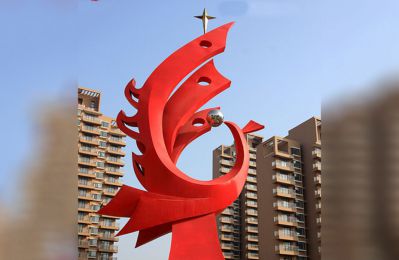 城市创意抽象玻璃钢红色凤凰博鱼网页版