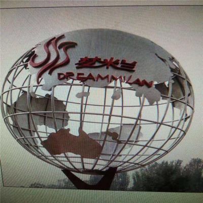 大型金属地球仪不锈钢校园景观镂空球博鱼网页版