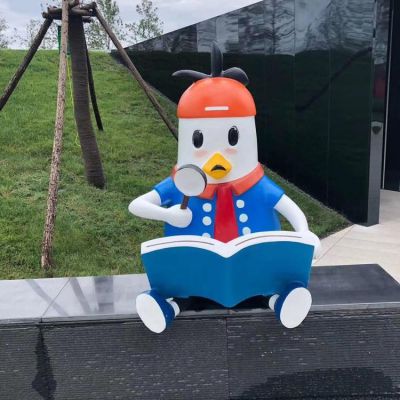 虎园林玻璃钢卡通看书的公仔博鱼网页版