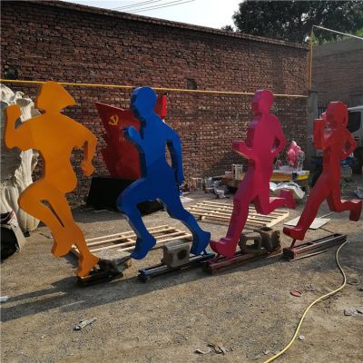 跑步，玻璃钢剪影抽象人物运动博鱼网页版