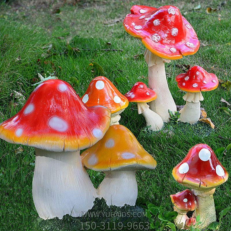 草地玻璃钢卡通童趣彩绘蘑菇博鱼网页版