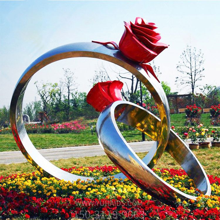 园林花丛不锈钢玫瑰花戒指博鱼网页版