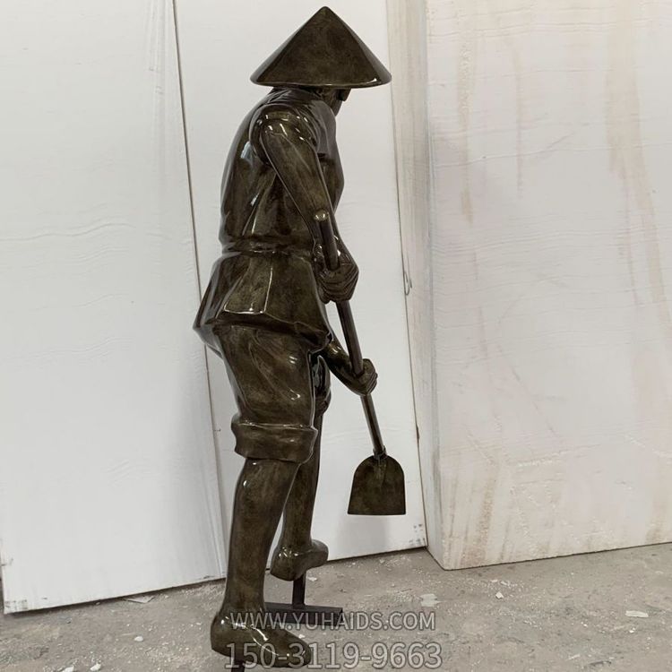 情景小品玻璃钢仿铜园林景观农耕人物博鱼网页版