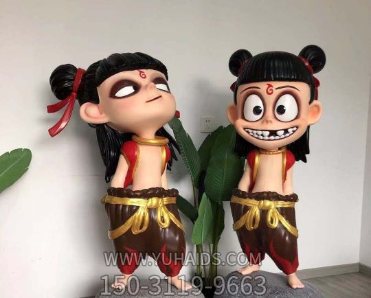 景区园林玻璃钢卡通彩绘哪吒博鱼网页版