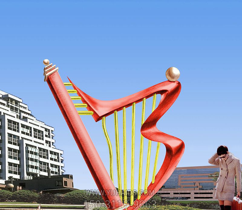 城市街道摆放不锈钢抽象琴博鱼网页版