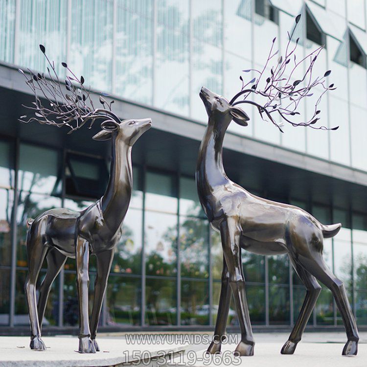 玻璃钢仿铜梅花鹿摆件博鱼网页版